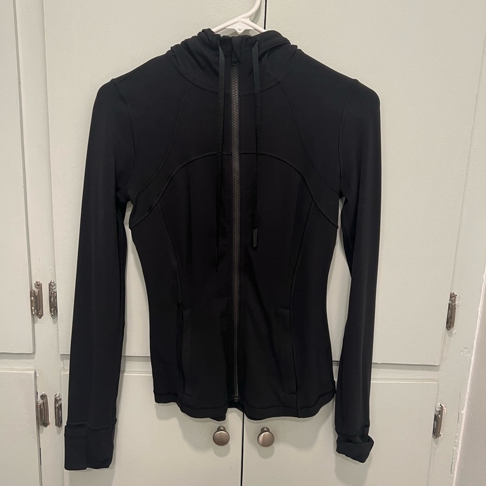 Black Lululemon Zip Up Hooded Jacket